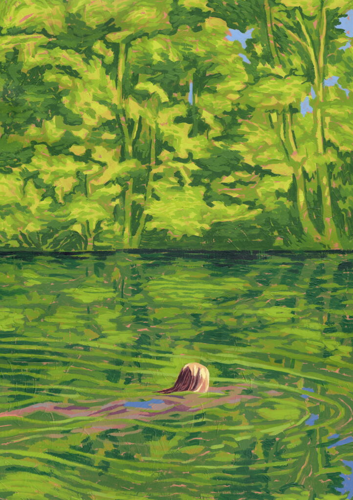 Peinture d'une rivère